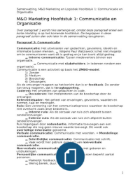 M&O Marketing & Logistiek Hoofdstuk 1 | BK1999