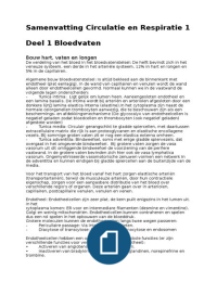 Samenvatting Circulatie en Respiratie 1 5O101