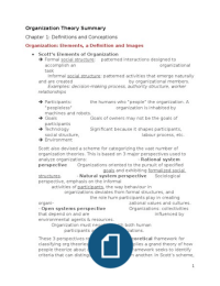 Summary Organization Theory - Tension and Change - David Jaffee