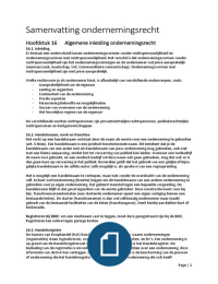 Ondernemingsrecht samenvatting hoofdstuk 16 tm 23