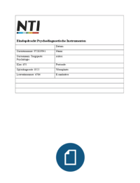 Eindopdracht psychodiagnostische instrumenten
