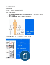 Humane Fysiologie: Nieren - Biomedische Wetenschappen, jaar 1, Universiteit van Amsterdam