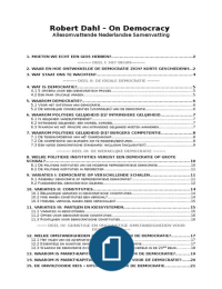Robert Dahl - On democracy - Nederlandse samenvatting