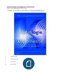 Samenvatting Audiologie & audiometrie   geluidsleer 