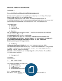 Samenvatting Diensten marketing management