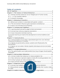 Summary BHE-20306 Animal Behaviour