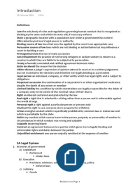 Business Law (Introduction & Contractual Capacity)