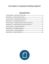 Hoorcolleges en werkgroepen (inleiding) Jeugdrecht