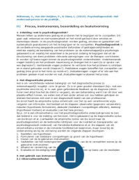 Samenvatting Witteman, C., Van der Heijden, P., & Claes, L. (2014). Psychodiagnostiek: Het onderzoeksproces in de praktijk.