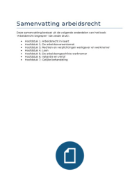 Inleiding arbeidsrecht ( Hfst 1 t/m 7)