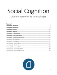 Bundel Uitwerkingen Hoorcolleges MTO-D en Social Cognition 