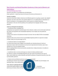 Genetics and Mental Retardation Syndroms samenvatting