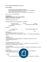 Aantekeningen hoorcolleges Statistiek II