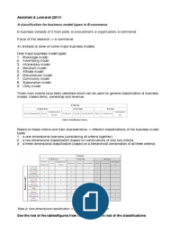 E-business, summary of the obligatory literature (papers)