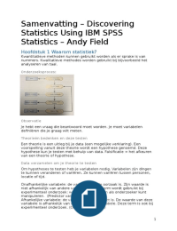 Samenvatting Andy Field - Discovering Statistics Using IBM SPSS Statistics