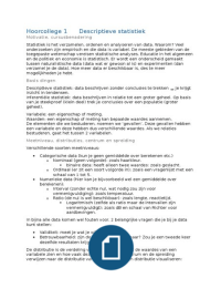 Hoorcolleges Statistiek I