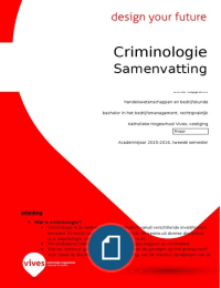 Samenvatting criminologie