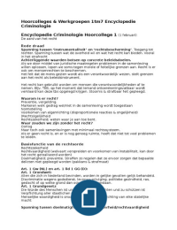 Hoorcolleges & Werkgroepen 1tm7 Encyclopedie Criminologie