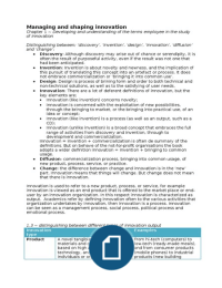 Summary of Managing and shaping innovation