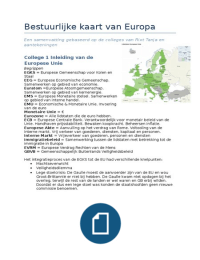 Samenvatting Bestuurlijke kaart van Europa