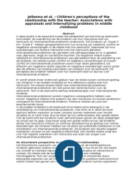 Jellesma et al. - Children's perceptions of the relationship with the teacher: Associations with appraisals and internalizing problems in middle chil