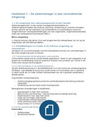 Samenvatting Salesmanagement - Rustenburg