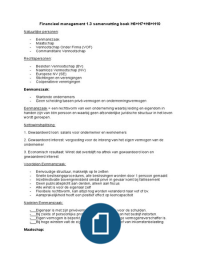 Samenvatting kennistoets 1.3 financieel management