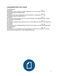 leerpakket rol van coach