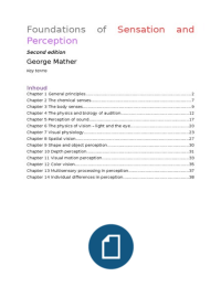 Foundations of Sensation and Perception, summary and key terms