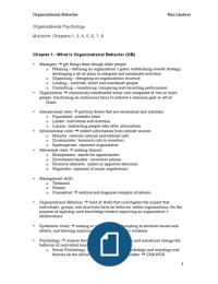  Complete Summary for the Midterm Org Psychology