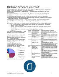 Samenvatting Dictaat groente en fruit