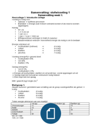 Samenvatting Stofwisseling I