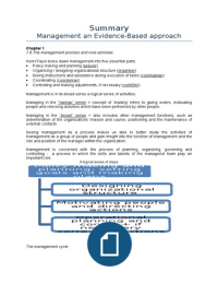 Summary book Management an Evidence-Based Approach