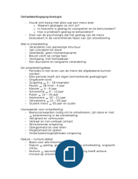 Ontwikkelingspsychologie Samenvatting DOD1