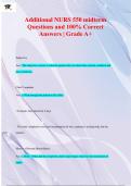 Additional NURS 550 midterm Questions and 100% Correct  Answers | Grade A+