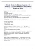 Study Guide for Massachusetts 1C  Hoisting License Questions and Correct  Answers 100%