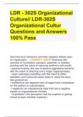 LDR - 302S Organizational  Culture// LDR-302S  Organizational Cultur Questions and Answers  100% Pass