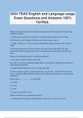 2024 TEAS English and Language usage Exam Questions and Answers 100% Verified.