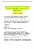 General Insurance Level 1 – Alberta Questions And Corrected Answers 2024 Review <100% Pass!!>