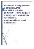 COS1512 Assignment 2 (COMPLETE ANSWERS) 2024 (199828) - DUE 12 July 2024 ;100% TRUSTED workings, explanations and solutions. 