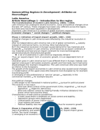Samenvatting Regions in Development: Latin America 