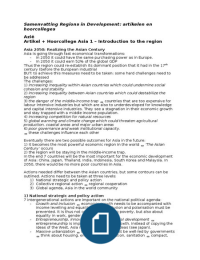 Bundel: samenvatting hoorcolleges + artikelen Regions in Development