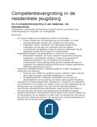 Methoden: Competentiegericht Werken in de residentiële jeugdzorg met oefenvragen.