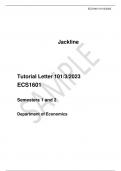 Tutorial Letter 101/3/2023 ECS1601  Semesters 1 and 2  Department of Economics