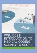WGU D521-INTRODUCTION TO MEDICAL CODING SOLVED TO SCORE A+