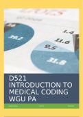 D521 INTRODUCTION TO MEDICAL CODING WGU PA (PASSED) 100% CORRECT!!