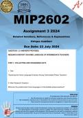MIP2602 Assignment 3 (COMPLETE ANSWERS) 2024 - DUE 23 July 2024 