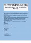 SPI Practice (ARDMS A & B), spi ardms test A and B, ARDMS PRACTICE SPI (B) Exam Questions With 100% Correct Answers