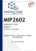 MIP2602 Assignment 3 (DETAILED ANSWERS) 2024 - DISTINCTION GUARANTEED