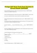 Portage A&P Study Guide Exam Question &  Correct Answer 2024/2025